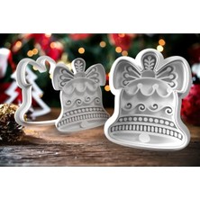 Cypnova Zil Çan Şeklinde Kurabiye Kalıbı 3 Adet Beyaz Renk