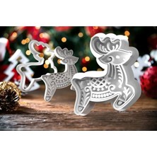 Cypnova Ren Geyiği Kurabiye Kalıbı 3 Adet Beyaz Renk