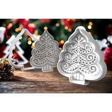 Cypnova Yılbaşı Ağacı Kurabiye Kalıbı 3 Adet Beyaz Renk