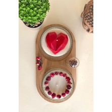 Bulud Design Sevgililer Günü Özel Sınırlı Ürün Kırmızı Gül, Kırmızı Kalp Kokulu Soya Mumu Saf Sevgi