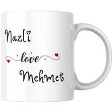 Mug Station Kişiye Özel Sevgili Kupası – İsimli Romantik El Ele Tutuşan Çift Tasarımlı Hediye Kupa