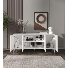 Sebor 4 Kapaklı Modern Bölmeli Konsol Tamamı Mdf