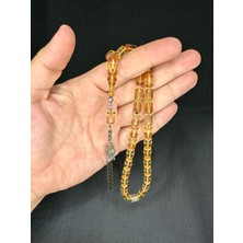 Anemore Collection Sevgiliye Özel Hediye Ateş Kehribar Tesbih Kapsül Kesim Bej Rengi 11MM x 7mm H-1535.