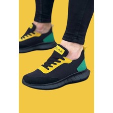Shoecide WG063 Bağcıklı Rahat Taban Kömür Füme Triko Erkek Spor Ayakkabı
