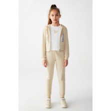 NK 08-14 Yaş Kız Çocuk Vizon Renk Plants Takım