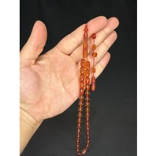Anemore Collection Sevgiliye Özel Hediye Toz Kehribar Tesbih Bal Renkli Kapsül Kesim 11MMX9MM H-1564.