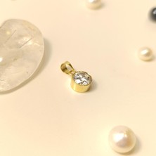 Tek Taş  Kolye 14 Ayar  Altın Hd Videolu