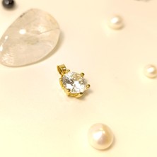 Tek Taş  Kolye 14 Ayar  Altın Hd Videolu