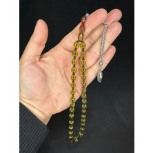 Anemore Collection Sevgiliye Özel Hediye Toz Kehribar Tesbih Sarı Renkli Beyzi Kesim 11MMX8MM H-1576.