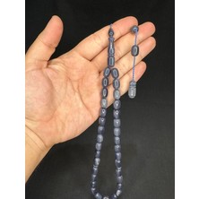 Anemore Collection Sevgiliye Özel Hediye Sıkma Kehribar Tesbih Koyu Gri Renk Kapsül Kesim 12MX8MM H-1547.