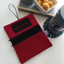 Kirpiwork Bordo Kanvas Tütün Çantası