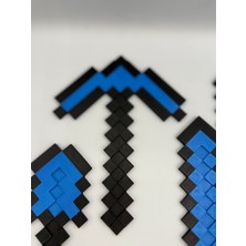 Minecraft 4'lü ( Balta - Kılıç - Ok - Kürek ) LEGO Hediyelik Mavi