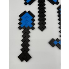 Minecraft 4'lü ( Balta - Kılıç - Ok - Kürek ) LEGO Hediyelik Mavi