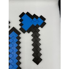 Minecraft 4'lü ( Balta - Kılıç - Ok - Kürek ) LEGO Hediyelik Mavi