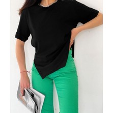 Füme Oversize Kadın Tişört