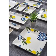 Piatti Naturali 16 Parça 6 Kişilik Limon Kahvaltı Takımı Handmade Kahvaltılık Sunum Seti Servis Tabakları