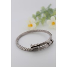 Jia Jewelry Hasır Çelik Silver Erkek Çelik Bileklik