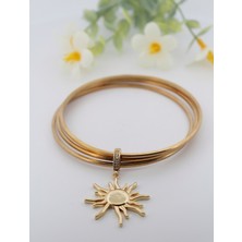 Jia Jewelry Güneş Temalı 3'lü Çelik Ajda Bilezik