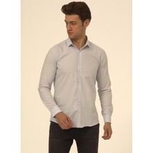 Süvari Slim Fit Klasik Yaka Düz Mavi - Buz Erkek Gömlek GM1007100515