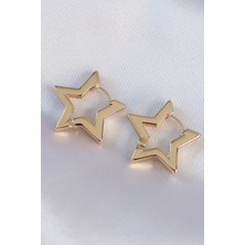 Shopzum Pirinç Gold Renk Yıldız Küpe