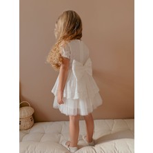Lace Fistolu Ekru Elbise