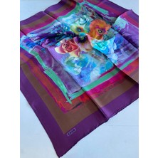 Aker Sura Ipek Eşarp 43793 Mürdüm Karışık Desen