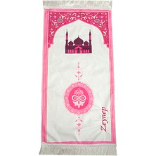 İhvan Online Cami Desenli Isimli Çocuk Seccadesi - Isme Özel Nakışlı - Pembe