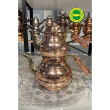 Çekiç Dövme Klasik Kuşaklı Döküm Emzik Bakır Çaydanlık