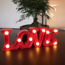 2 Adet LED Işıklı Love Yazısı Gün Işığı LED Işıklı Dekor Love Yazı Sevgililer Gününe Özel Süsleme