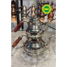 El Dövme Klasik Kuşaklı Döküm Emzik Bakır Gri Çaydanlık