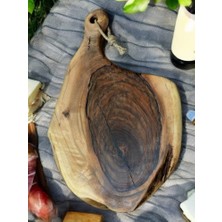 F&s Woodart Xxl Büyük Boy Özel Seri - Tek Parça Ceviz Ağacı Barbekü Şef Tahtası 49X31X3,5 cm