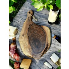 F&s Woodart Xxl Büyük Boy Özel Seri - Tek Parça Ceviz Ağacı Barbekü Şef Tahtası 49X31X3,5 cm