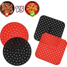 Lianghao Shopb A-YUVARLAK-SIYAH-23CM Stili Hava Fritözü Için 8 Inç Non-Stick Silikon Fritöz Sepeti Mat Gıda Sınıfı Hava Fritözü Liner Buharlı Pişiriciler Mutfak Aksesuarları (Yurt Dışından)