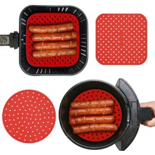 Lianghao Shopb A-YUVARLAK-SIYAH-23CM Stili Hava Fritözü Için 8 Inç Non-Stick Silikon Fritöz Sepeti Mat Gıda Sınıfı Hava Fritözü Liner Buharlı Pişiriciler Mutfak Aksesuarları (Yurt Dışından)