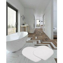Global Goods Peluş Banyo Klozet 2li Takım Kalp Şeklinde Saçaksız Kaymaz Taban Yuksek Kalite 70 x 60-70 x 100 Rbt