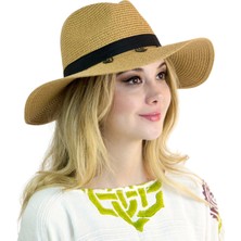 Yaprak Detaylı Hasır Kadın Şapka 1440