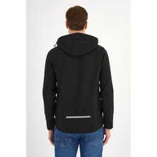 Deri Company Shell Siyah Erkek Softshell Mont Kapüşonlu Comfort Fit