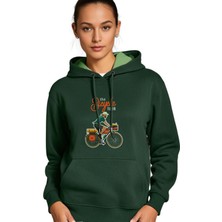Bisiklet Turu Tasarım Kapşonlu Sweatshirt