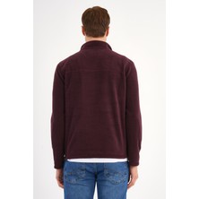 Deri Company Bordo Polar Sweatshirt Erkek Dik Yaka
