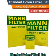 Mercedes A160 Benzinli W168 Mann Filtre Bakım Seti 1998-2004 Hava+Yağ+Standart Polen