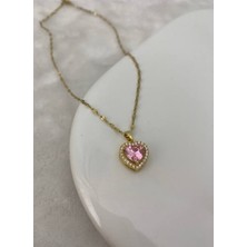 Cherry Paslanmaz Çelik Altın Kaplama Pan Dora Kalp Kolye
