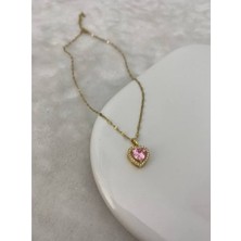Cherry Paslanmaz Çelik Altın Kaplama Pan Dora Kalp Kolye