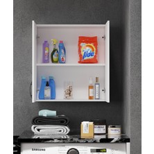 Elay Design Zambak Çamaşır Makinası Üst Dolabı ve Banyo Dolabı