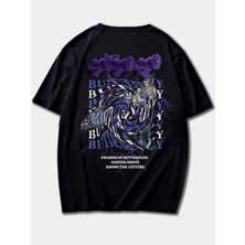 Amor Man Büyük Beden Özel Tasarım Buterfly Baskılı  Yazlık T-Shirt