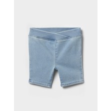 Kız Bebek Mavi Denim Bisiklet Şortu