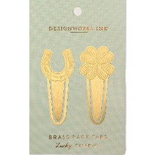 Brass Page Tabs Lucky Charms Set Of 2 2 Li Metal Kitap Ayracı