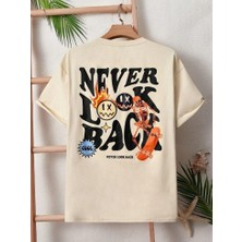 Amor Man Büyük Beden Özel Tasarım Never Look Back Baskılı Ter Tutmaz Yazlık Erkek Tshirt