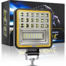 126W 12-24 Volt Kare Sis Farı Drl Sarı Oto Çalışma Lambası Atv Kamyon Tır Traktör Offroad