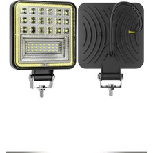 126W 12-24 Volt Kare Sis Farı Drl Sarı Oto Çalışma Lambası Atv Kamyon Tır Traktör Offroad