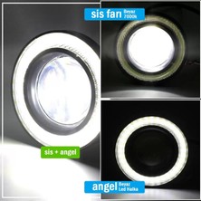 Astraled 76 mm Uyumlu Angel Beyaz LED Lamba Mercek Gündüz Sis Farı